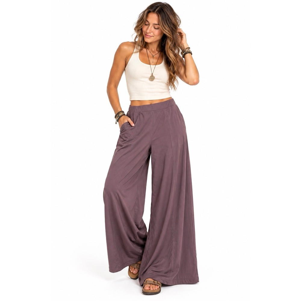 Old Navy Powersoft High Rise Go Dry Wide Leg Pants XL P Purple Athleisure Active